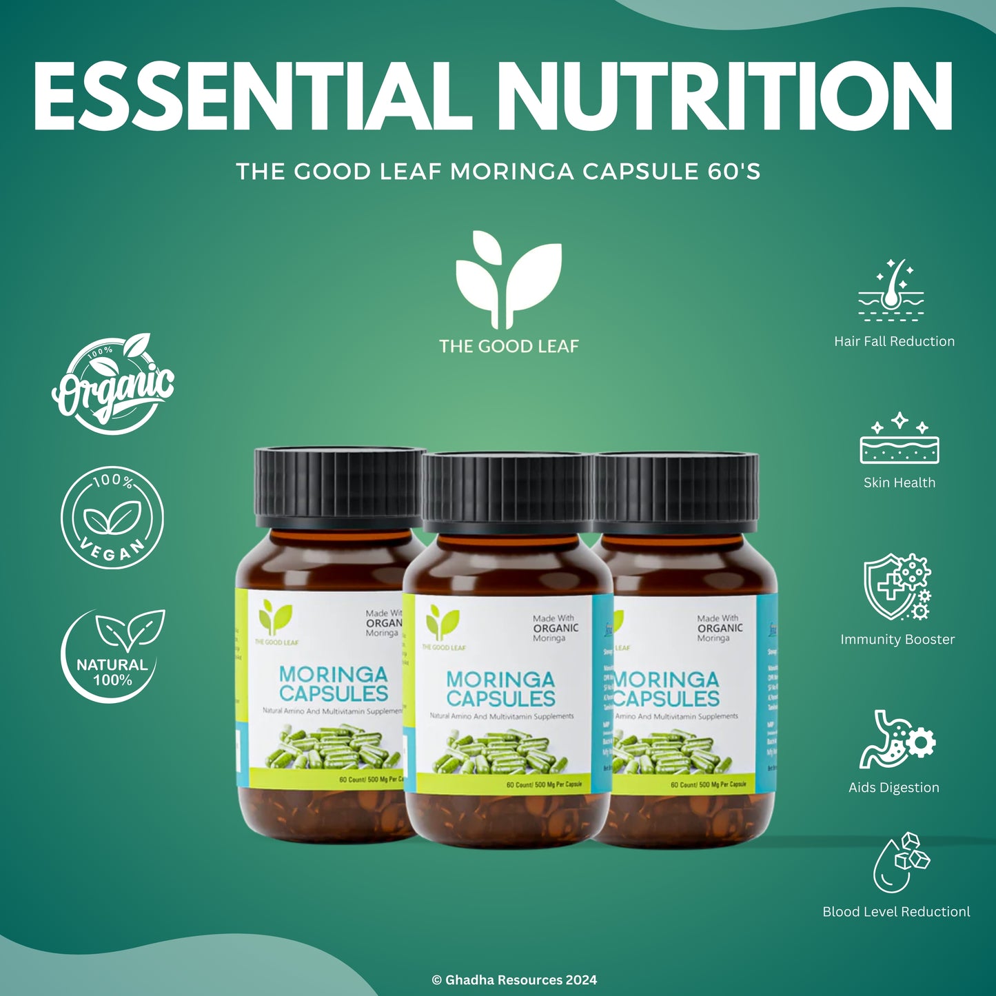 The Good Leaf Moringa Capsules 60's