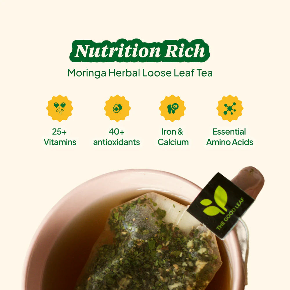 The Good Leaf Moringa Herbal Tea Bags - 10's